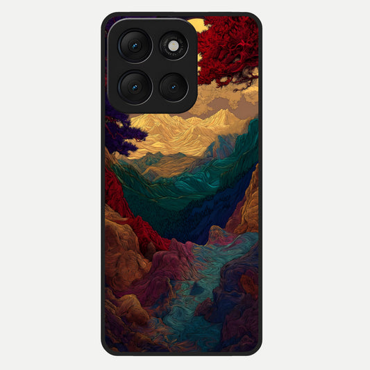  Mystic Valley Light Glass Case For Moto G86 Power back cover – full design glossy printed glass finish