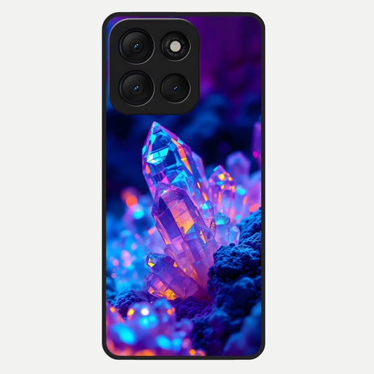  Neon Aura Shards Glass Case For Moto G86 Power back cover – full design glossy printed glass finish