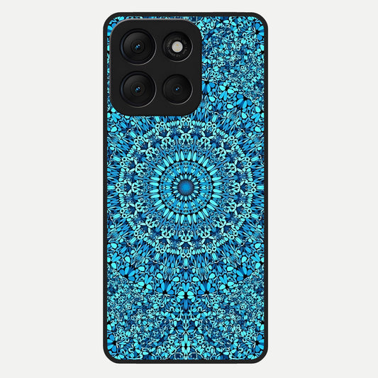  Ocean Bloom Mandala Glass Case For Moto G86 Power back cover – full design glossy printed glass finish