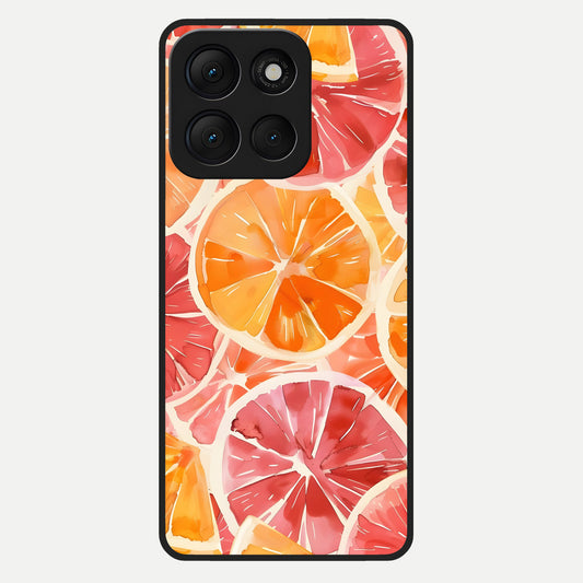  Orange Fruits Pattern Glass Case For Moto G86 Power back cover – full design glossy printed glass finish