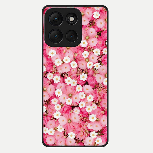  Pink Daisy Bliss Glass Case For Moto G86 Power back cover – full design glossy printed glass finish
