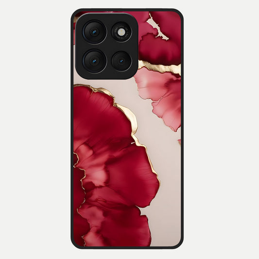  Pink And White Marble Glass Case For Moto G86 Power back cover – full design glossy printed glass finish