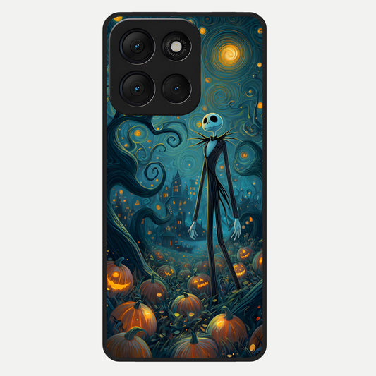  Pumpkin Moon Night Glass Case For Moto G86 Power back cover – full design glossy printed glass finish