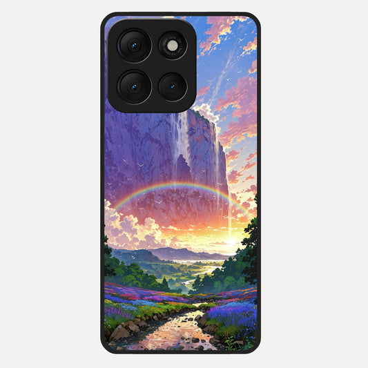  Rainbow Valley Dream Glass Case For Moto G86 Power back cover – full design glossy printed glass finish