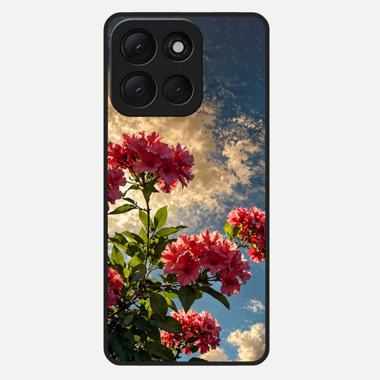  Red Bloom Skies Glass Case For Moto G86 Power back cover – full design glossy printed glass finish