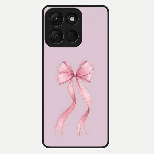  Soft Blush Bow Glass Case For Moto G86 Power back cover – full design glossy printed glass finish