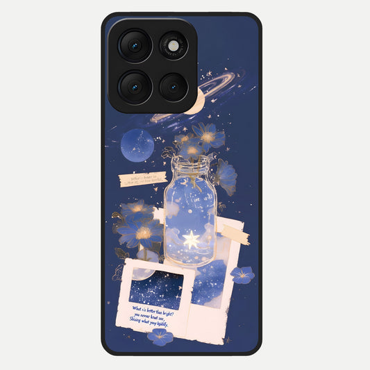  Starlit Cosmic Jar Glass Case For Moto G86 Power back cover – full design glossy printed glass finish