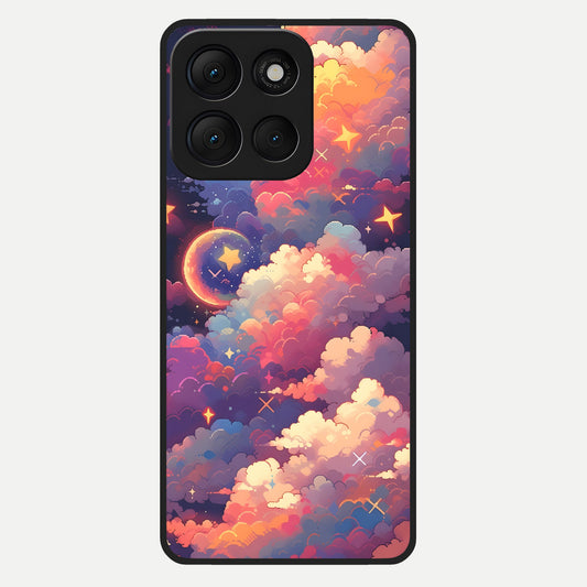  Starlit Dream Clouds Glass Case For Moto G86 Power back cover – full design glossy printed glass finish