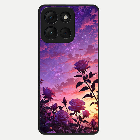  Starlit Rose Twilight Glass Case For Moto G86 Power back cover – full design glossy printed glass finish