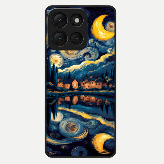  Starry Sky Serenity Glass Case For Moto G86 Power back cover – full design glossy printed glass finish