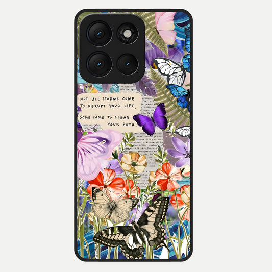  Storm Path Bloom Glass Case For Moto G86 Power back cover – full design glossy printed glass finish
