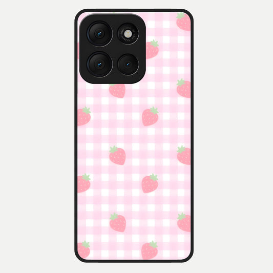  Strawberry Picnic Love Glass Case For Moto G86 Power back cover – full design glossy printed glass finish