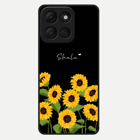  Sunflower Sky Bloom Glass Case For Moto G86 Power back cover – full design glossy printed glass finish