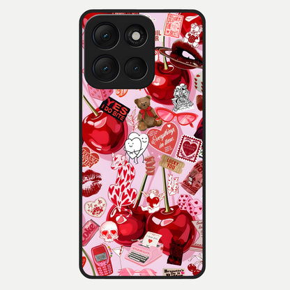  Sweet Cherry Chaos Glass Case For Moto G86 Power back cover – full design glossy printed glass finish