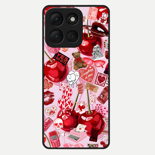  Sweet Cherry Chaos Glass Case For Moto G86 Power back cover – full design glossy printed glass finish