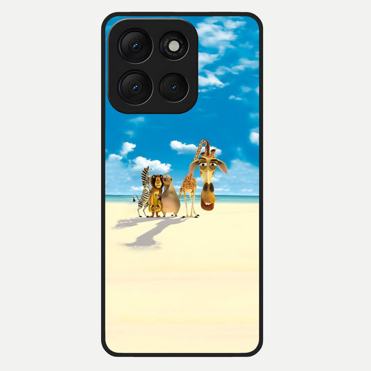  Tropical Fun Squad Glass Case For Moto G86 Power back cover – full design glossy printed glass finish