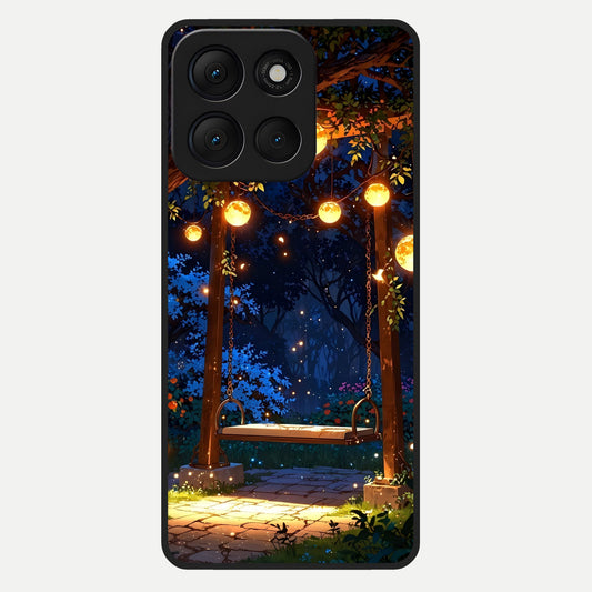  Twilight Garden Swing Glass Case For Moto G86 Power back cover – full design glossy printed glass finish