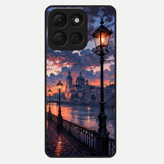  Twilight River Lights Glass Case For Moto G86 Power back cover – full design glossy printed glass finish