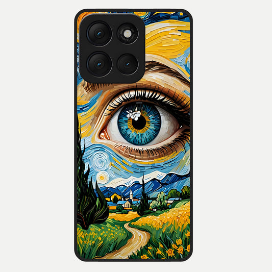  Van Gogh Eye Glass Case For Moto G86 Power back cover – full design glossy printed glass finish