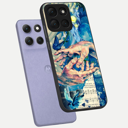  Aesthetic Divider phone case For Moto G86 Power showing premium glass back cover with detailed artwork