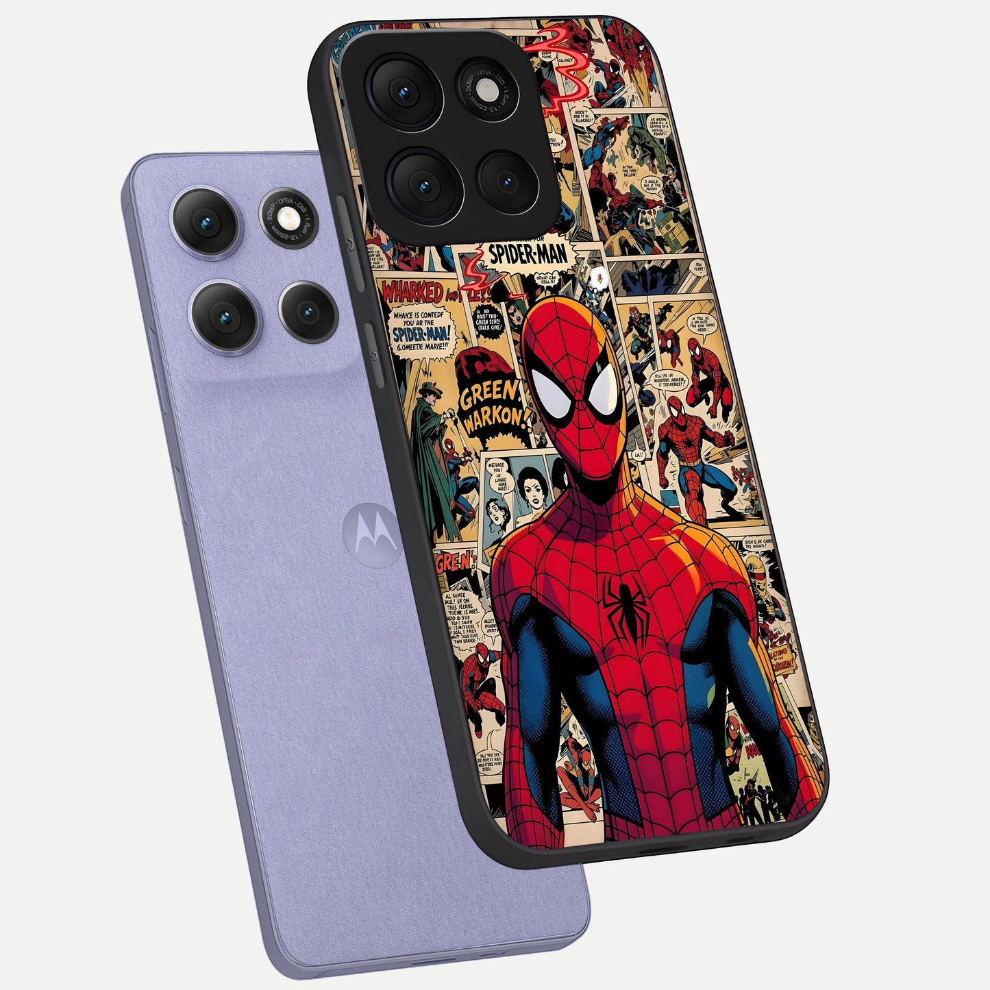  Aesthetic Spider phone case For Moto G86 Power showing premium glass back cover with detailed artwork