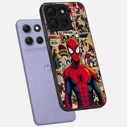  Aesthetic Spider phone case For Moto G86 Power showing premium glass back cover with detailed artwork