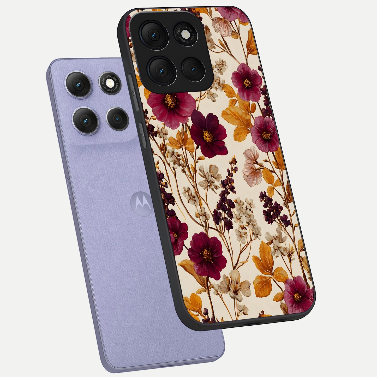  Autumn Wine Bloom phone case For Moto G86 Power showing premium glass back cover with detailed artwork