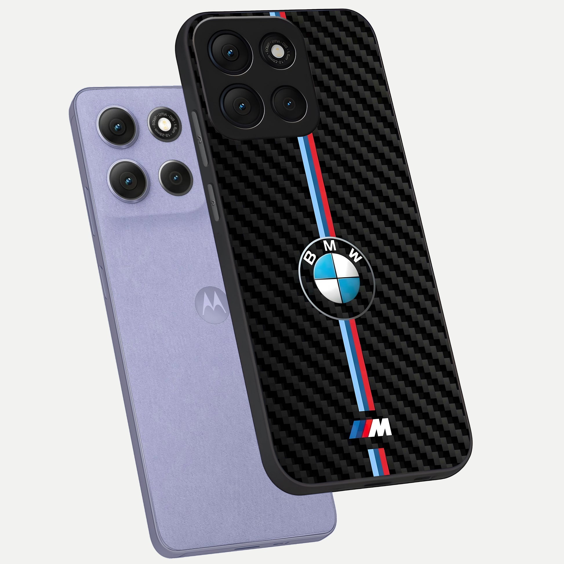  BMW Pattern phone case For Moto G86 Power showing premium glass back cover with detailed artwork