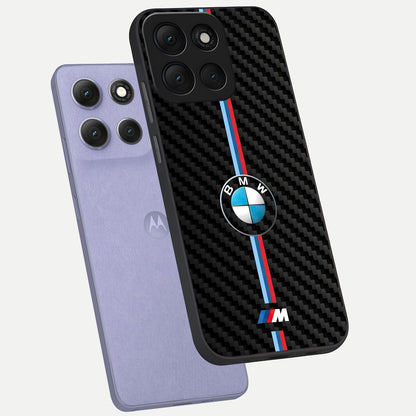  BMW Pattern phone case For Moto G86 Power showing premium glass back cover with detailed artwork