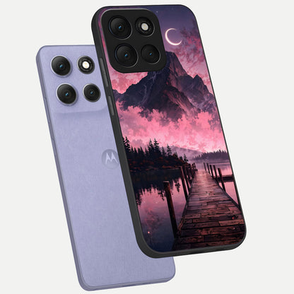  Beautiful Mountain View phone case For Moto G86 Power showing premium glass back cover with detailed artwork