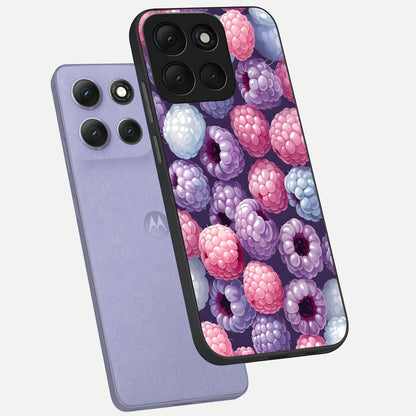  Berry Candy Pop phone case For Moto G86 Power showing premium glass back cover with detailed artwork