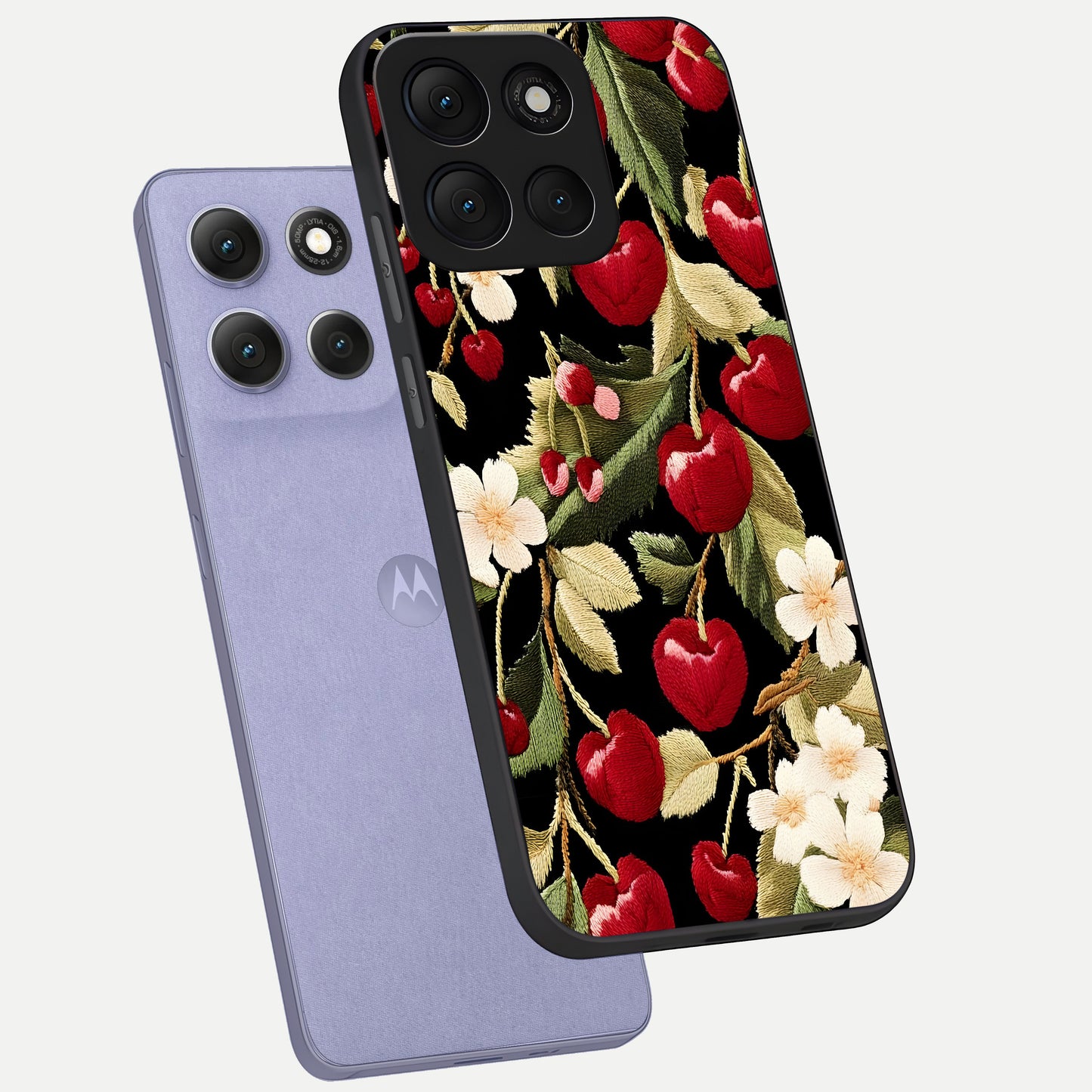  Blooming Spendor Bird phone case For Moto G86 Power showing premium glass back cover with detailed artwork