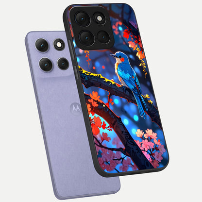  Blooming Water Drift phone case For Moto G86 Power showing premium glass back cover with detailed artwork