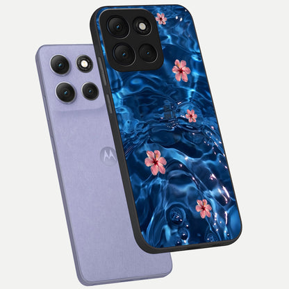  Bloom Thread Art phone case For Moto G86 Power showing premium glass back cover with detailed artwork