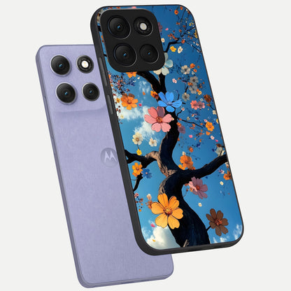  Blossom Dream Sky phone case For Moto G86 Power showing premium glass back cover with detailed artwork