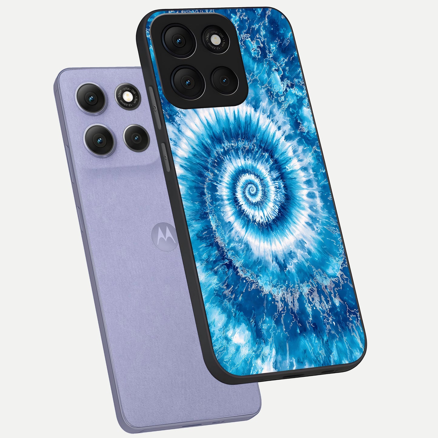  Blue Galaxy Wave phone case For Moto G86 Power showing premium glass back cover with detailed artwork