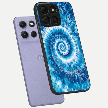  Blue Galaxy Wave phone case For Moto G86 Power showing premium glass back cover with detailed artwork