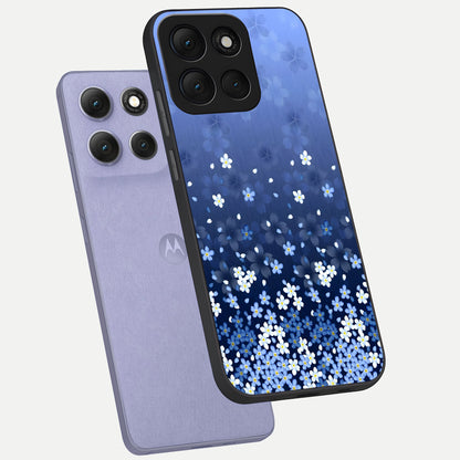  Blue Starry phone case For Moto G86 Power showing premium glass back cover with detailed artwork