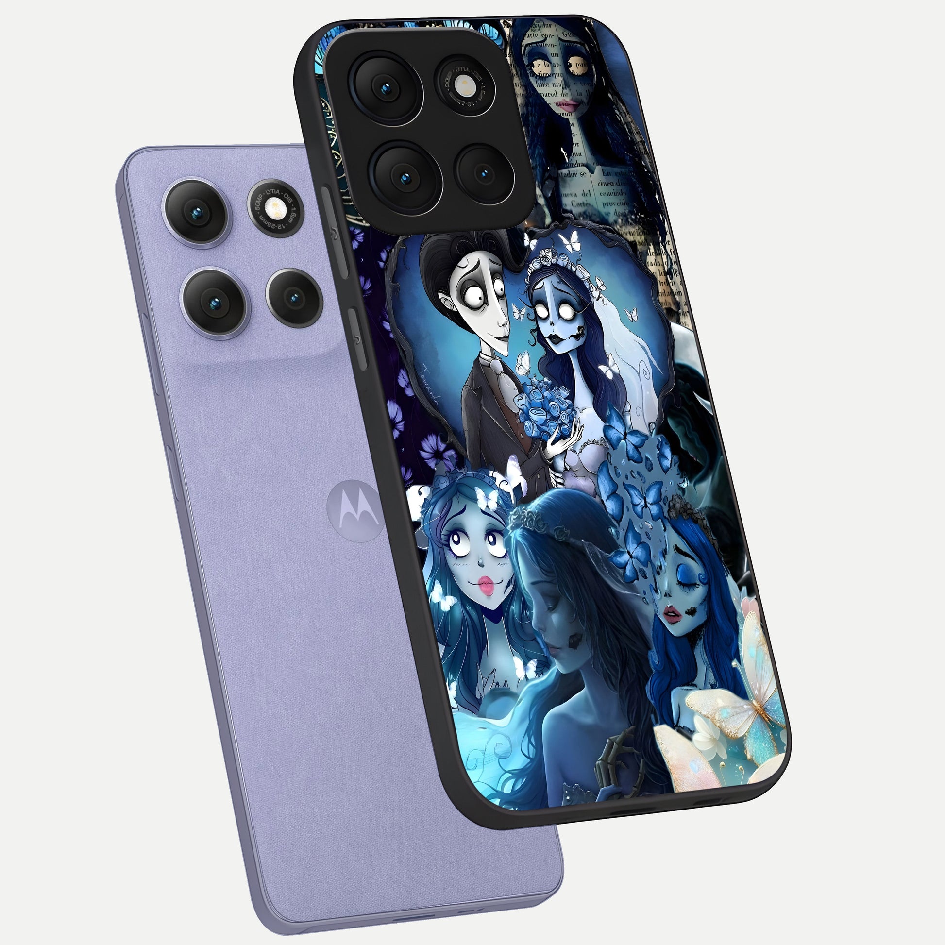  Butterfly Ghost Soul phone case For Moto G86 Power showing premium glass back cover with detailed artwork