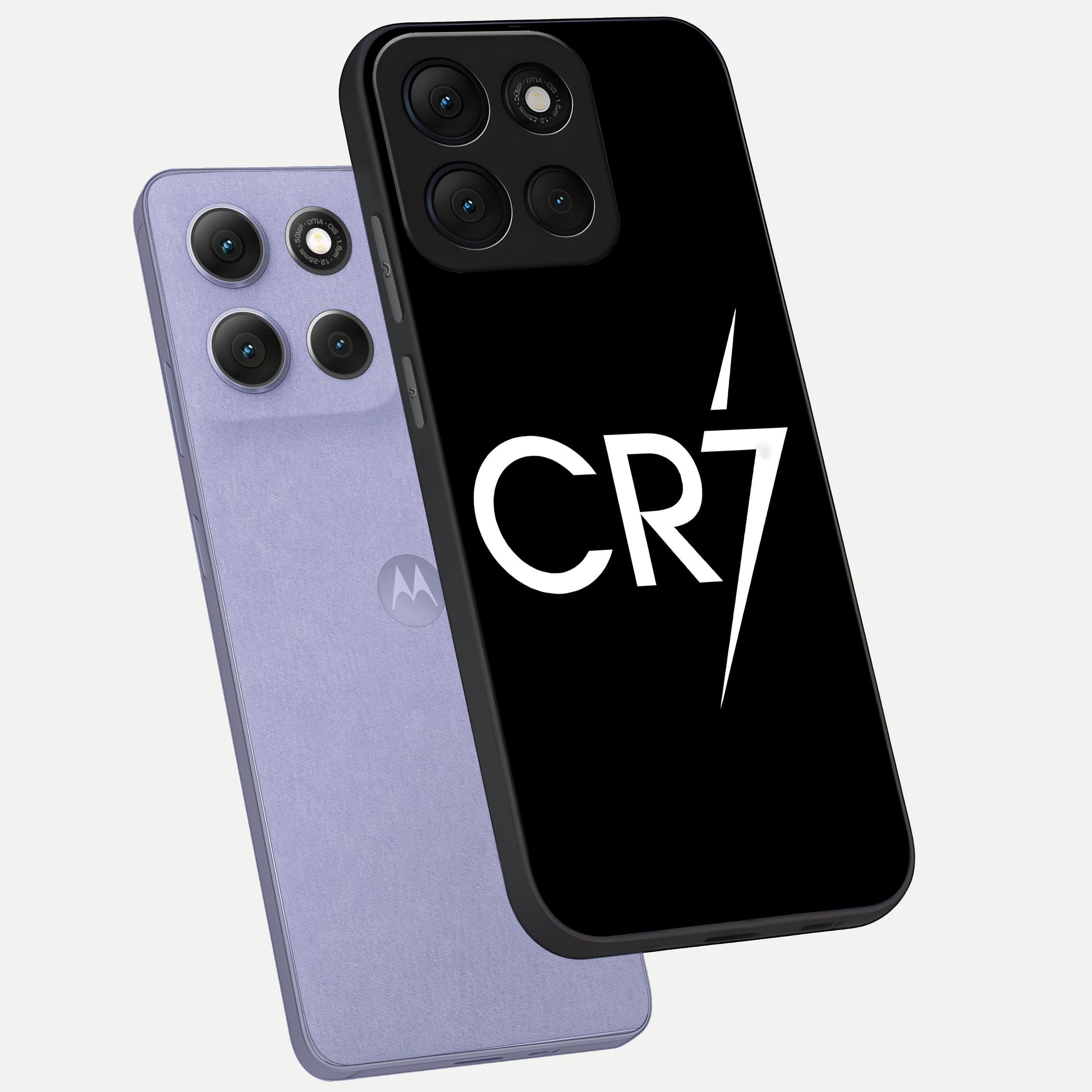  CR7 Elite Strike phone case For Moto G86 Power showing premium glass back cover with detailed artwork