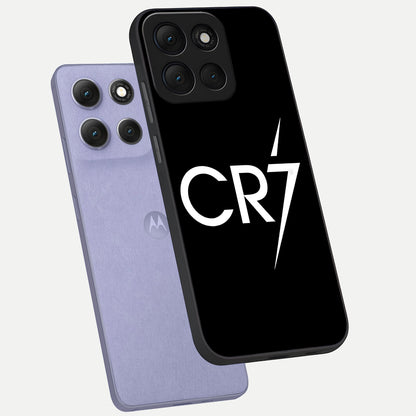  CR7 Elite Strike phone case For Moto G86 Power showing premium glass back cover with detailed artwork