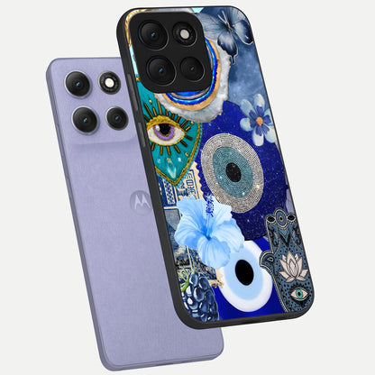  Celestial Blue Vision phone case For Moto G86 Power showing premium glass back cover with detailed artwork