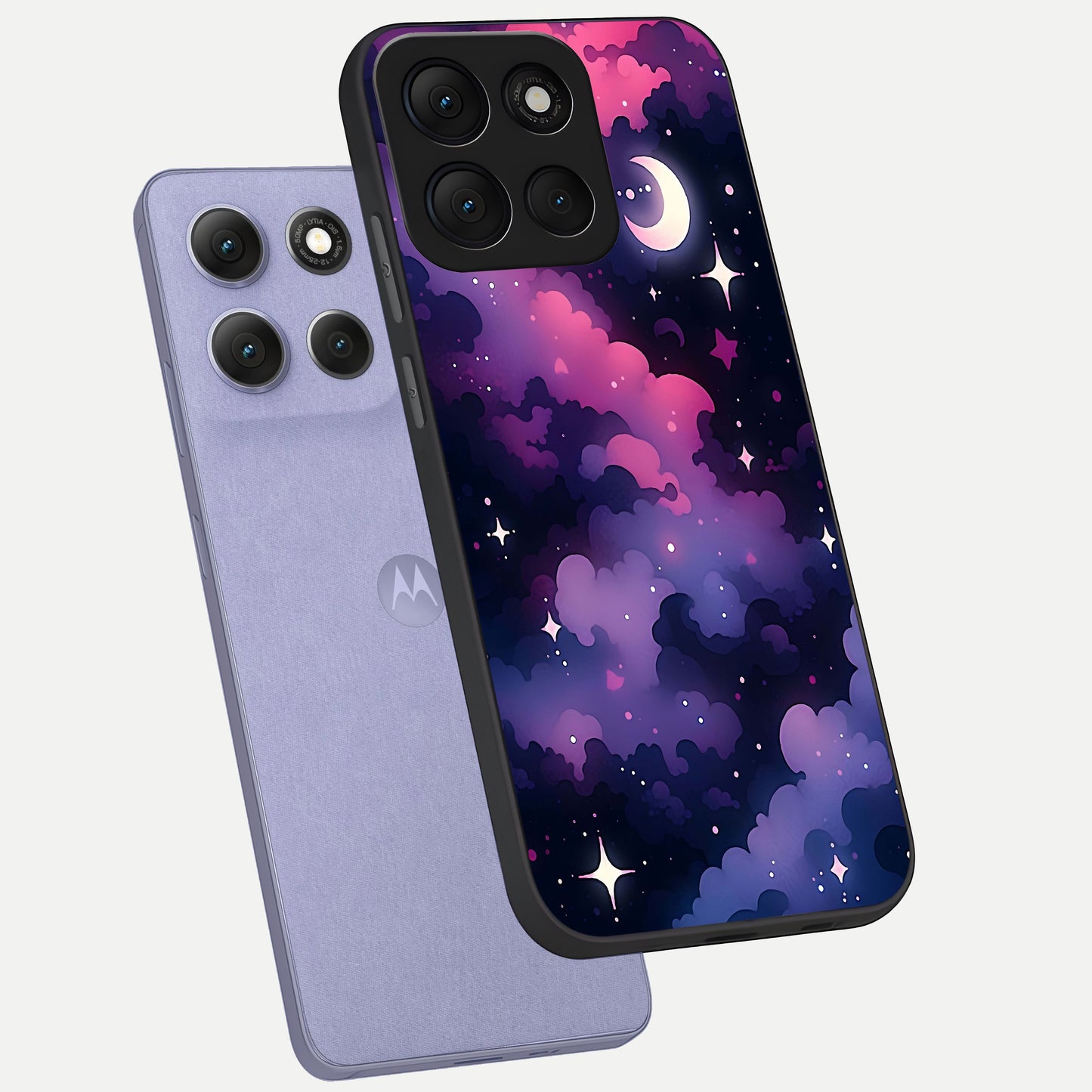  Celestial Moon Magic phone case For Moto G86 Power showing premium glass back cover with detailed artwork