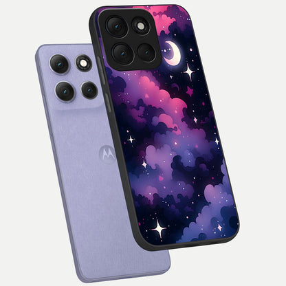  Celestial Moon Magic phone case For Moto G86 Power showing premium glass back cover with detailed artwork