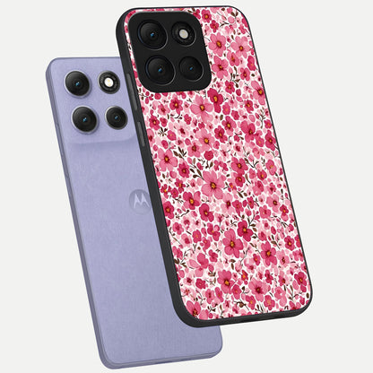  Cherry Blossom Charm phone case For Moto G86 Power showing premium glass back cover with detailed artwork
