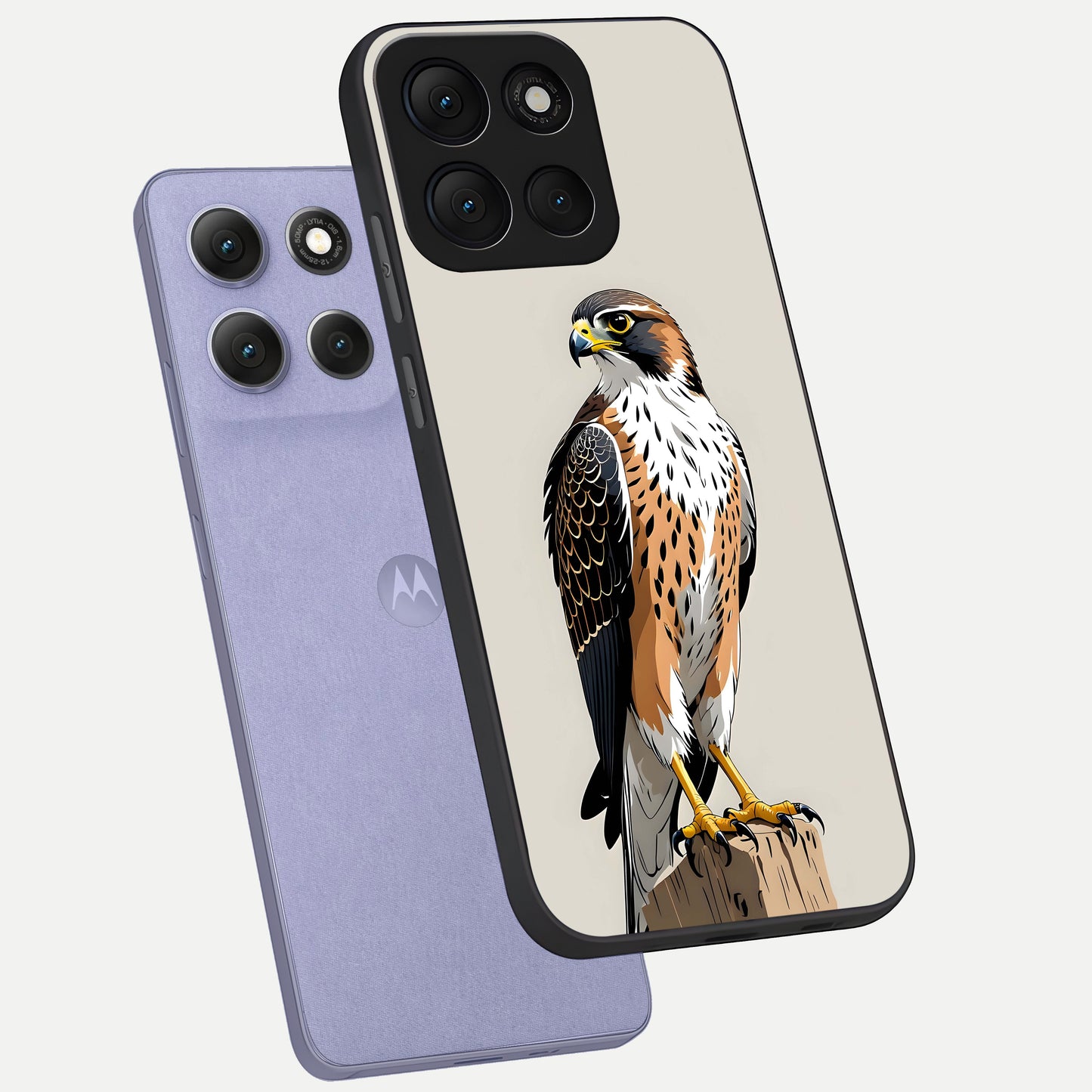  Clever Eagle phone case For Moto G86 Power showing premium glass back cover with detailed artwork
