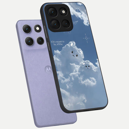  Cloud Bunny Dreams phone case For Moto G86 Power showing premium glass back cover with detailed artwork