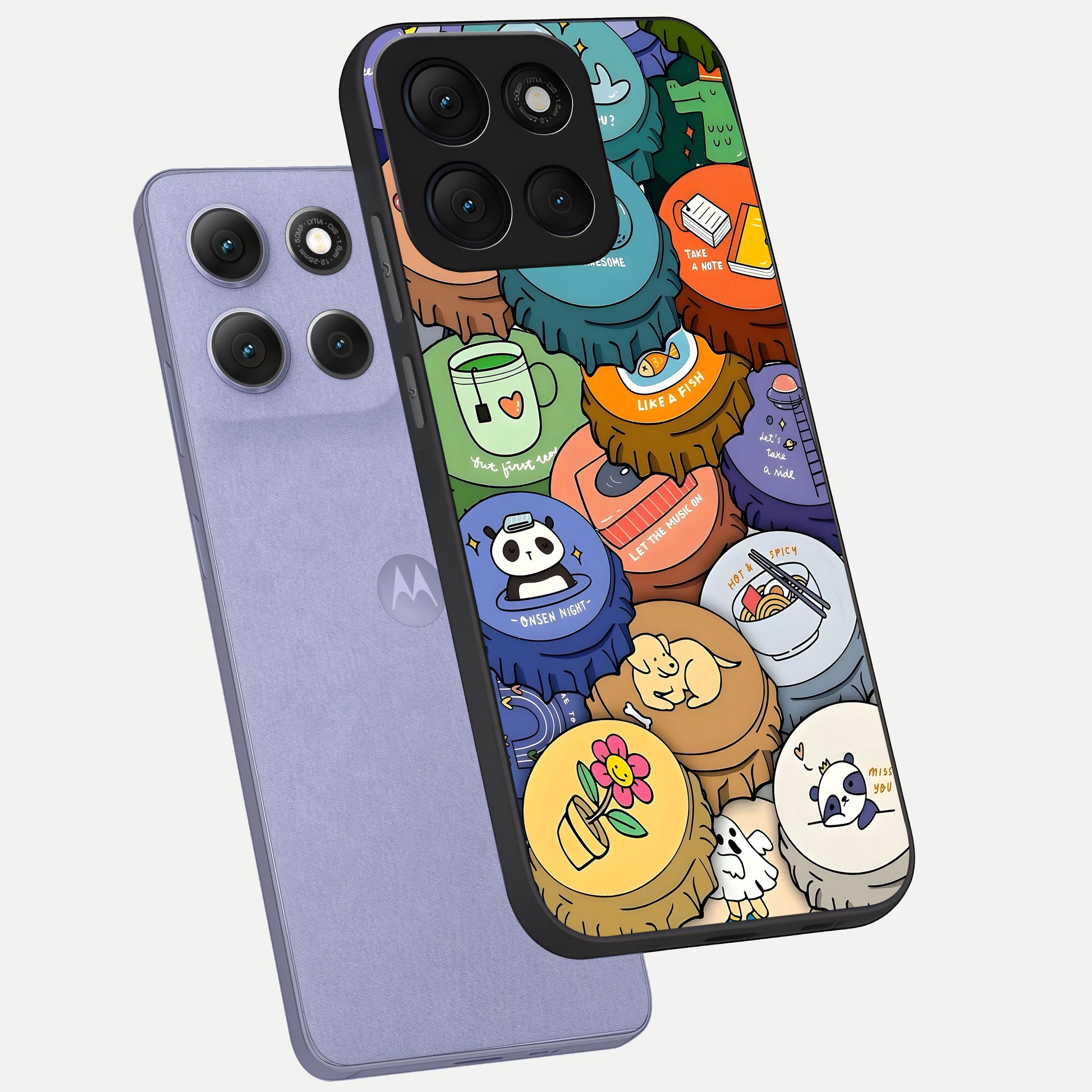  Coins Patterns phone case For Moto G86 Power showing premium glass back cover with detailed artwork