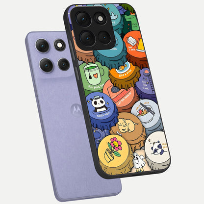  Coins Patterns phone case For Moto G86 Power showing premium glass back cover with detailed artwork
