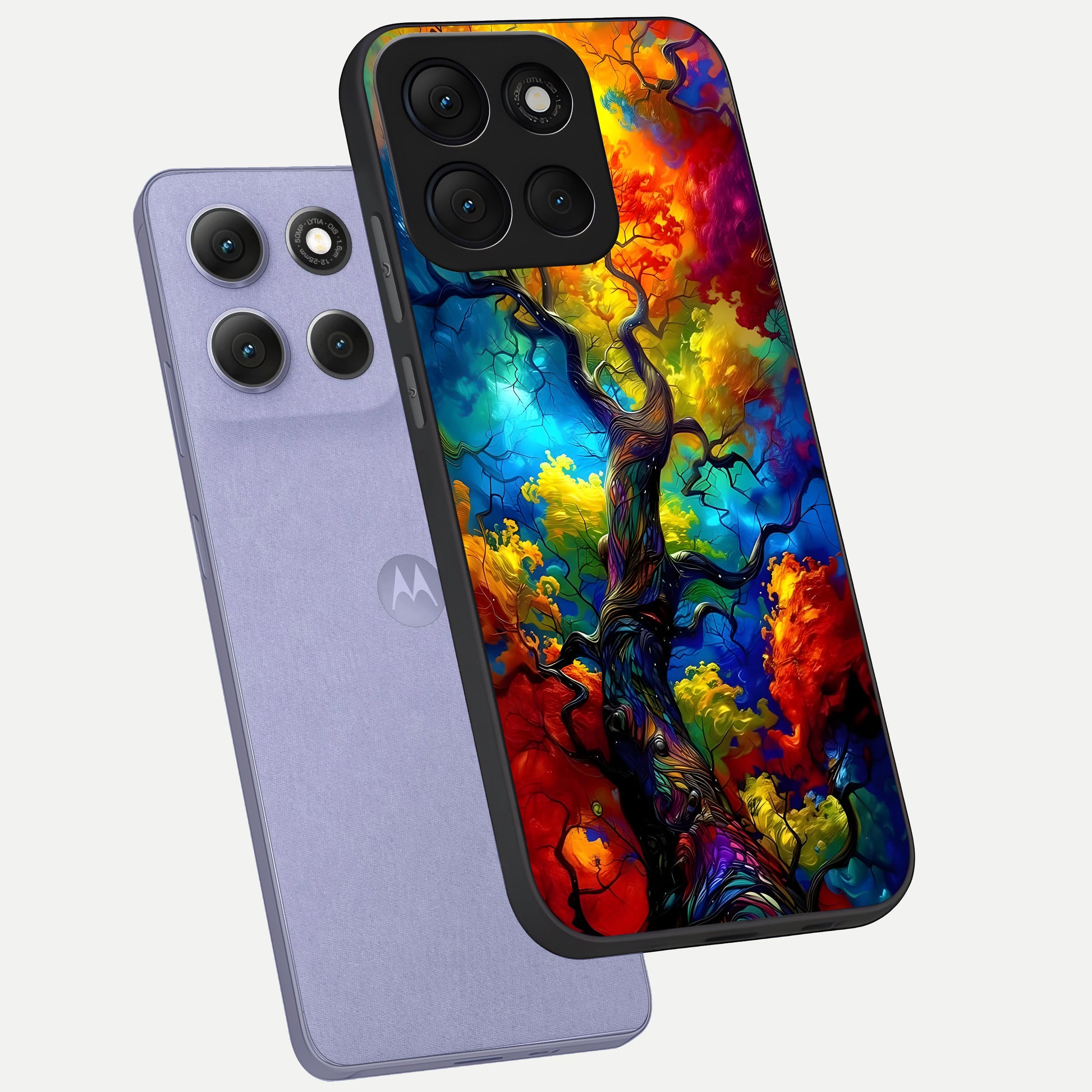  Colorful Soda Bottles phone case For Moto G86 Power showing premium glass back cover with detailed artwork